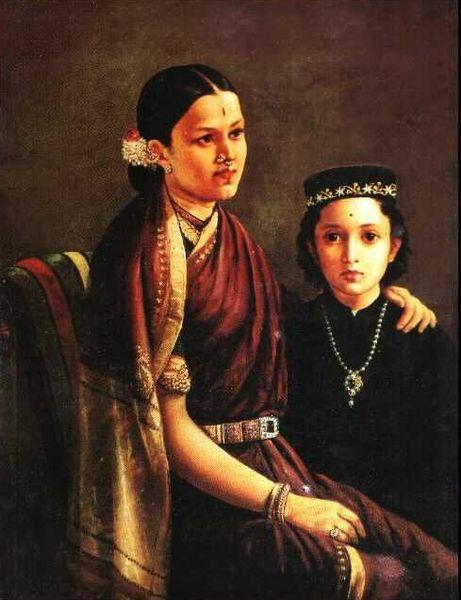 Raja Ravi Varma Mrs. Ramanadha Rao oil painting image